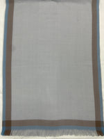 "Classic Grey Plaid Scarf with Dual-Tone Border, Soft Unisex Muffler by The Amritsar Store – Stylish Winter Wear Accessory