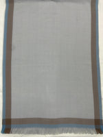 Grey Plaid Scarf with Dual-Tone Border for Men & Women – Soft Lightweight Muffler | The Amritsar Store - The Amritsar Store