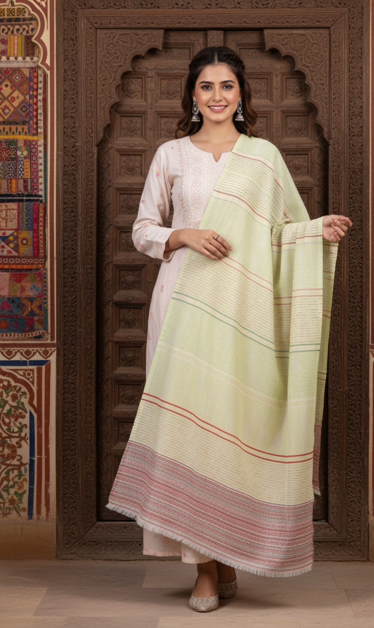 “The Amritsar Store Classic Kashmiri Self-Wool Shawl for Women – Soft, Warm & Elegant Winter Wear”