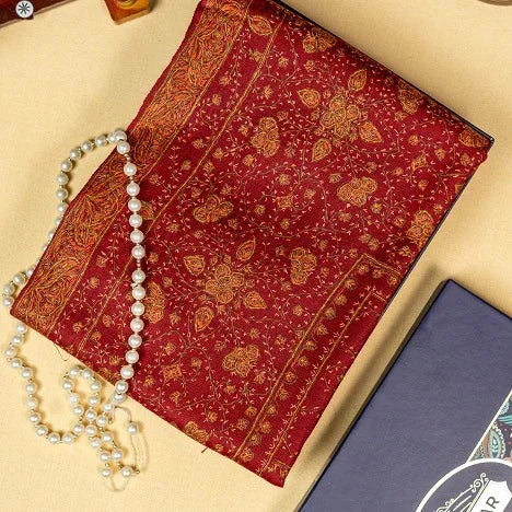 Shawl for Women – Maroon Hand Embroidered Designer Wrap | The Amritsar Store - The Amritsar Store