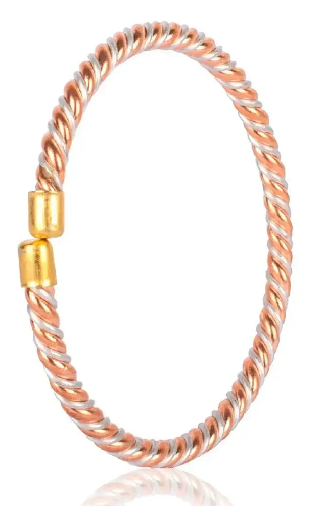Copper & Steel Designer Bangle (Freesize, Openable) by The Amritsar Store - The Amritsar Store