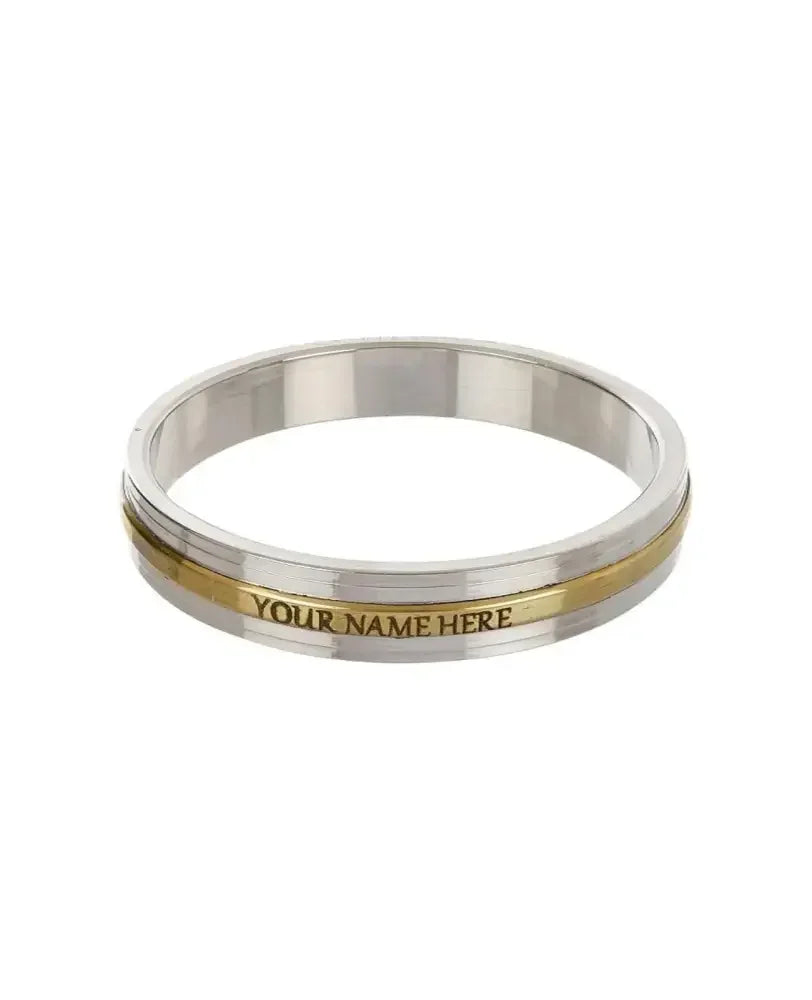 CUSTOMISED Punjabi Mens Kada (Stainless Steel & Brass) 8 mm THICK, HEAVY by The Amritsar Store - The Amritsar Store