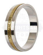 Customised 8mm heavy Punjabi men’s kada in stainless steel and brass by The Amritsar Store, bold traditional Sikh bangle design