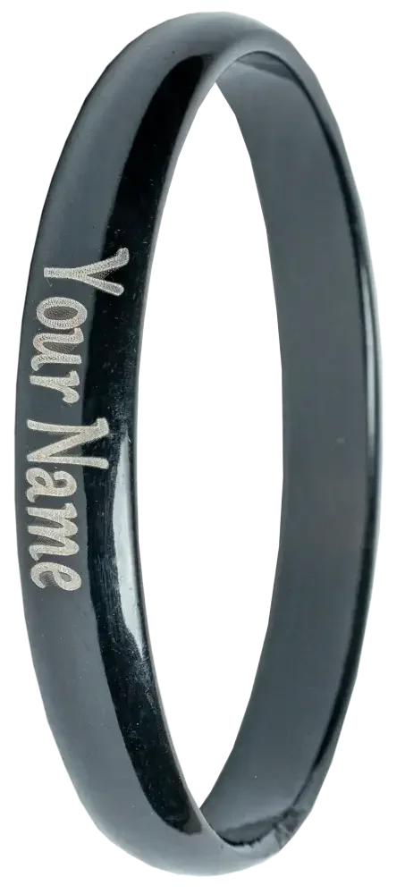 CUSTOMIZED Mens Kada Black painted, Laser Marked with personal message by The Amritsar Store - The Amritsar Store