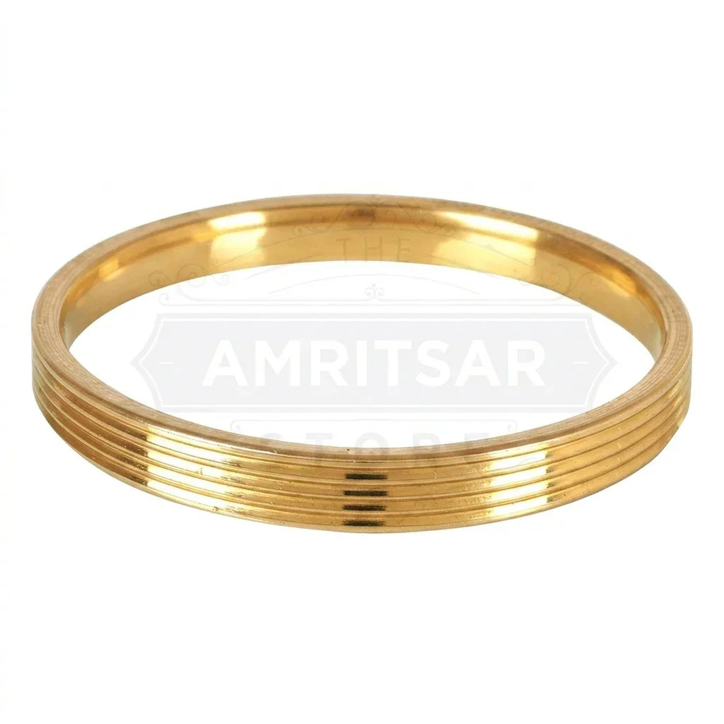 Designer Brass Kada (Lines,Mens) 6 mm Thickness by The Amritsar Store - The Amritsar Store