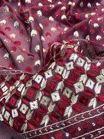 Phulkari Dupatta – Hand Embroidered Maroon Dupatta for Women | The Amritsar Store - The Amritsar Store