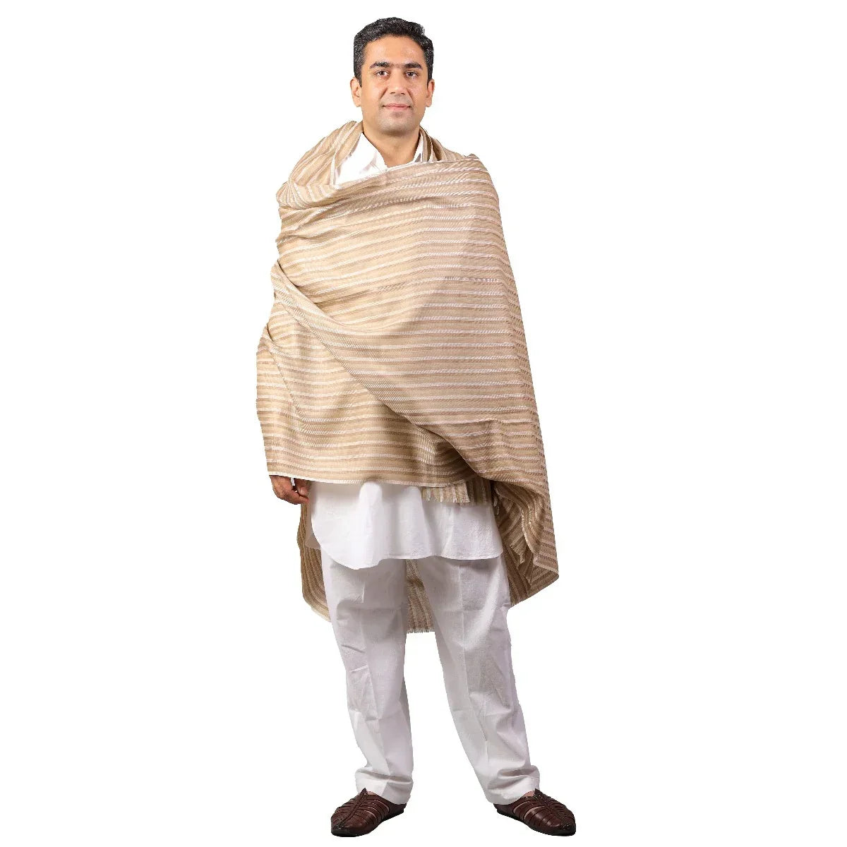 Striped Subtle Fine Wool Light Weight shawl - The Amritsar Store
