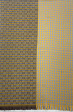 Two-Tone Houndstooth Reversible Wool Scarf – Yellow Grey Winter Scarf for Men & Women | The Amritsar Store - The Amritsar Store