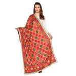 Alluring Handmade Mirror Work Full Jaal Phulkari Dupatta By The Amritsar Store - The Amritsar Store