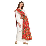 Alluring Handmade Mirror Work Full Jaal Phulkari Dupatta By The Amritsar Store - The Amritsar Store