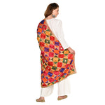 Multiple Hues Phulkari Dupatta with Mirror Work by The Amritsar Store - The Amritsar Store