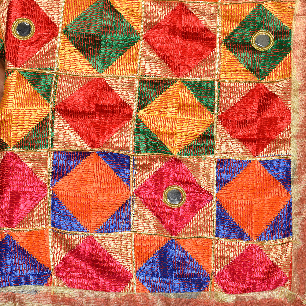 Multiple Hues Phulkari Dupatta with Mirror Work by The Amritsar Store - The Amritsar Store