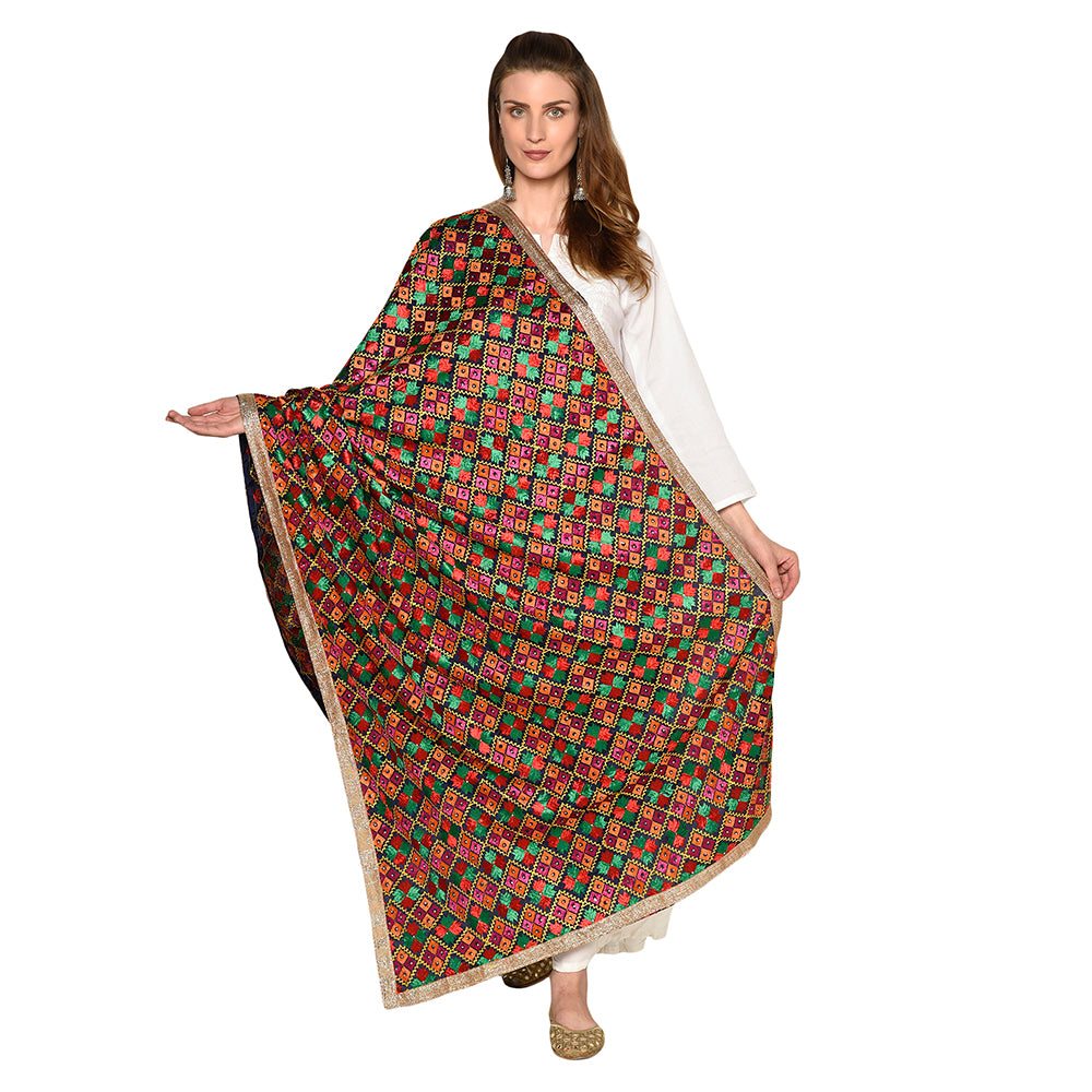 Intricate Handmade Ethnic Embroidery Phulkari Dupatta by The Amritsar Store - The Amritsar Store
