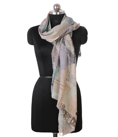 The Amritsar Store ,Read Me- Newspaper Print Scarf - The Amritsar Store