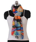 Multicolor Abstract Art Digital Print Scarf - The Amritsar Store