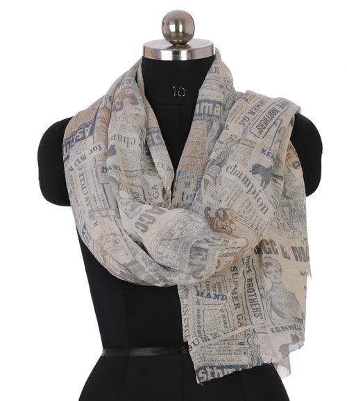 Keep Reading Me-Newspaper Print Scarf - The Amritsar Store