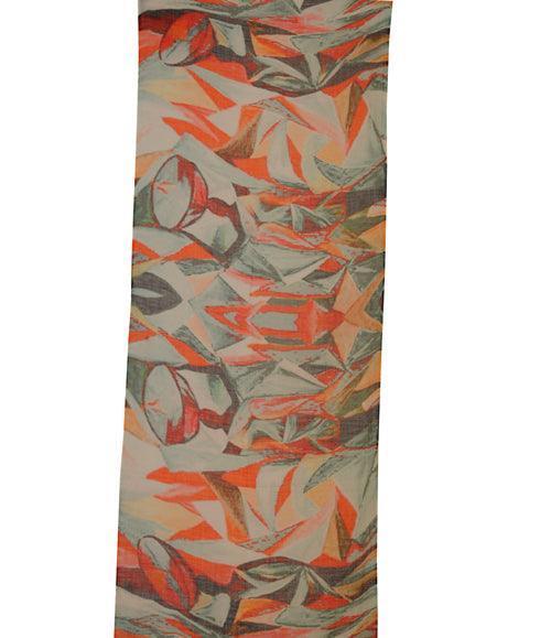 The Amritsar Store , Multicolor Abstract Art Digital Print Scarf - The Amritsar Store