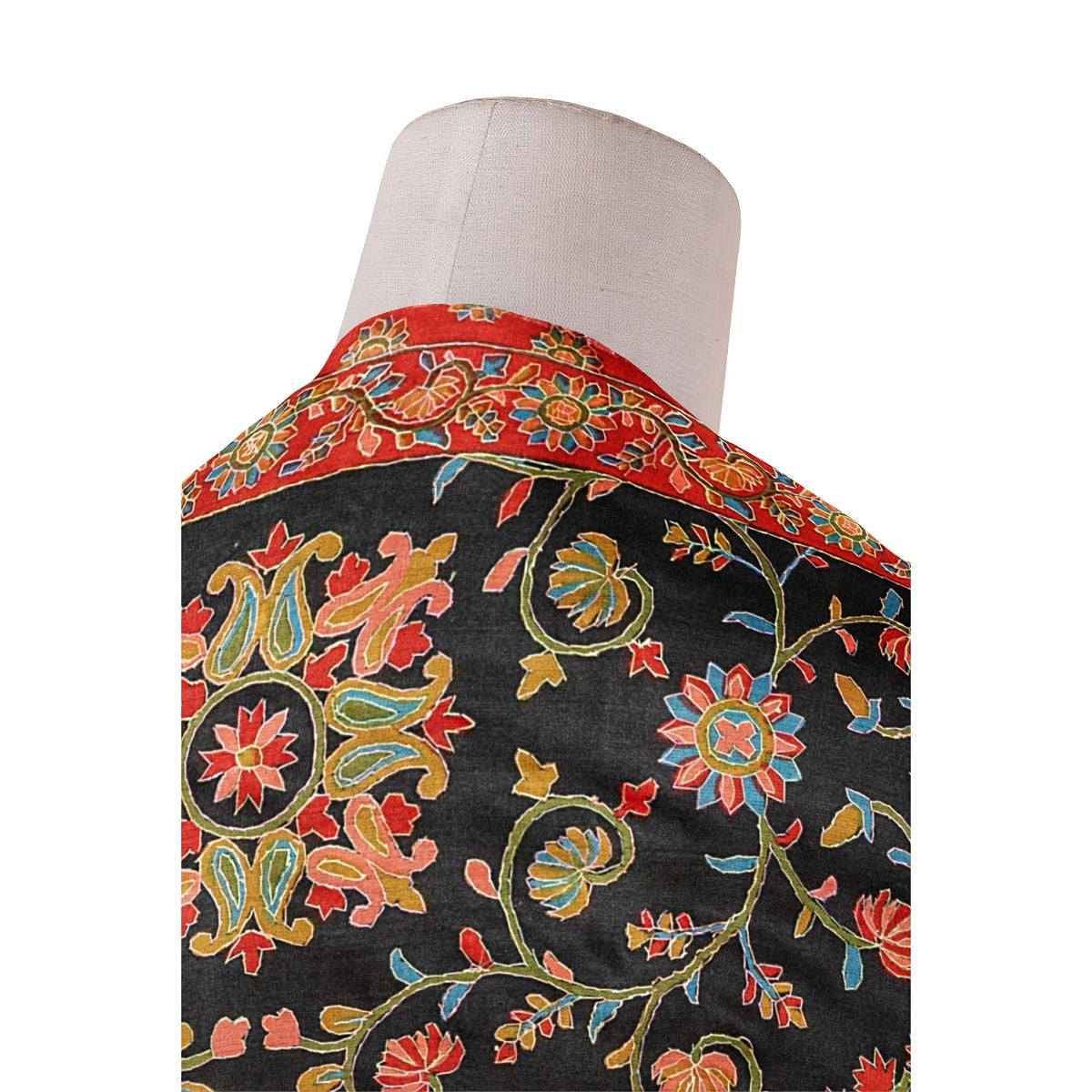 Women's Shawl, Heritage Collection Kashmiri Kalamkari Shawl, Faux Wool Shawl, Shawl With Hand Embroidery Outline, Shawl For Women - The Amritsar Store