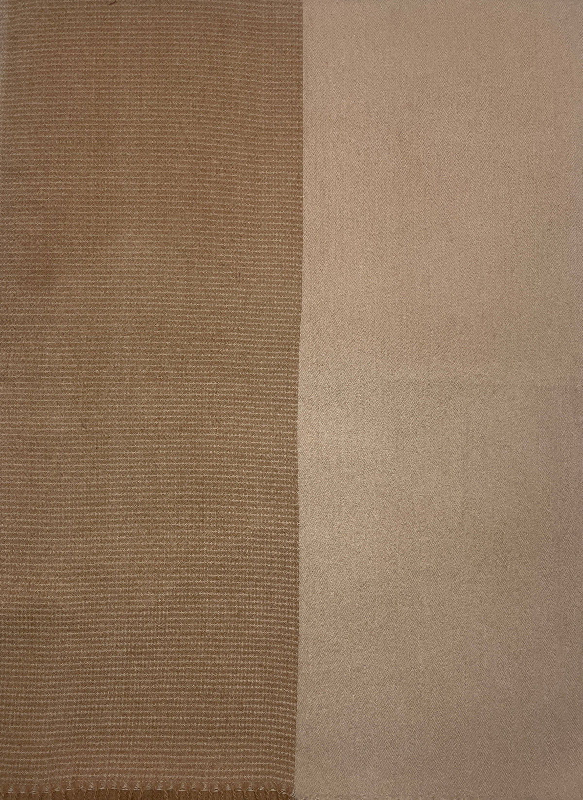 Elegant Camel Brown Two-Tone Winter Scarf with Fringed Edges, Soft and Cozy Wrap for Men and Women by The Amritsar Store"