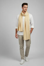 Golden Yellow Textured Scarf for Men & Women – Soft Lightweight Wrap | The Amritsar Store - The Amritsar Store