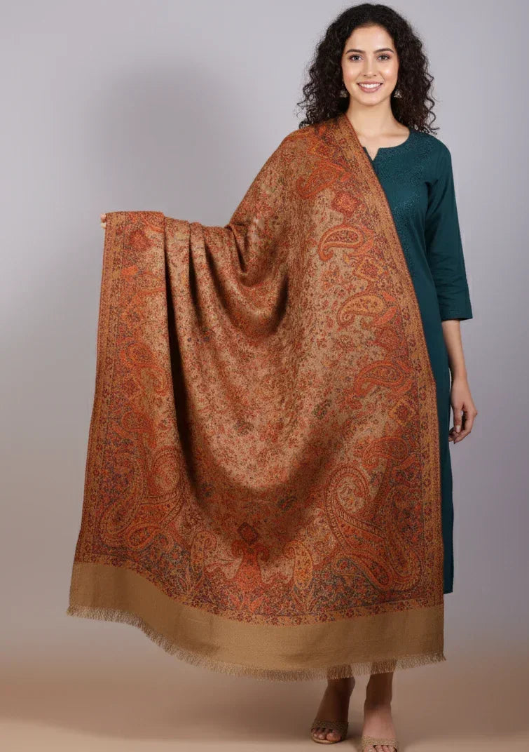 The Amritsar Store Evergreen Elegance: Kashmiri Kani Jamawar Shawl for Women - The Amritsar Store