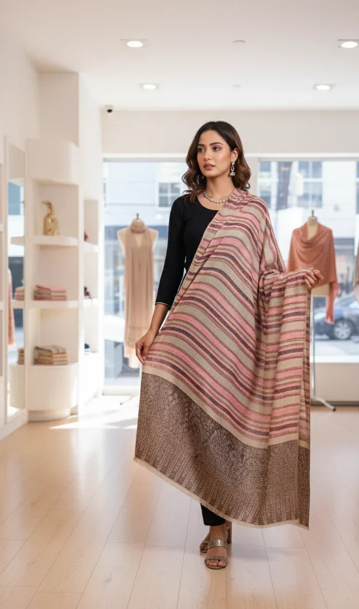 The Amritsar Store Elegant Kashmiri Women’s Shawl in Classic Toosh Colour - The Amritsar Store