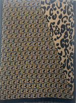 "Reversible Leopard Print and Fendi-Inspired Scarf, Stylish Unisex Fashion Wrap by The Amritsar Store"