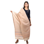 Shawl for Women – Elegant Reversible Taupe Stripe Shawl | The Amritsar Store - The Amritsar Store