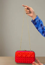 The Amritsar Store Phulkari Embroidery Clutch – Multicolor Metal-Based - The Amritsar Store