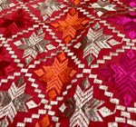 Phulkari Dupatta For Women Multicolor Traditional Embroidery Handmade Full Jaal Dupatta With Four side Gotta Size 2.25 Mtr x 0.95 Mtr - The Amritsar Store