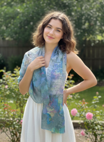 Los Angeles Folk Festival Scarf by The Amritsar Store featuring vibrant bohemian patterns, soft fabric, and lightweight all-season comfort for women.