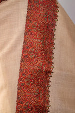 Meditation Shawl With Four Side Kashmiri Needle Embroidery, Light Weight Shawl, Soft Wool Shawl, Pashmina Shawl, Large Blanket Shawl .Unisex - The Amritsar Store