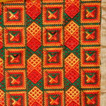 Multicolor Handmade Phulkari dupatta with four sides gotta work - The Amritsar Store