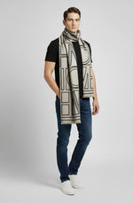 Black & White Geometric Reversible Shawl – Soft Wool Winter Wrap for Women | The Amritsar Store - The Amritsar Store