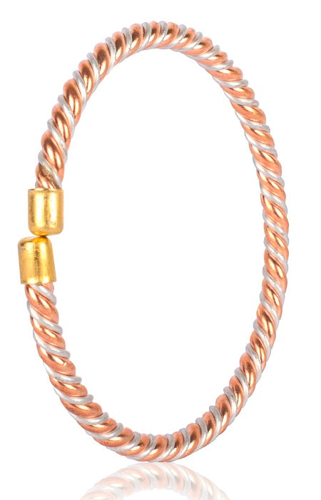 Copper & Steel Designer Bangle (Freesize, Openable) by The Amritsar Store - The Amritsar Store