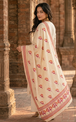 Hand embroidered Phulkari dupatta ethnic wrap by The Amritsar Store, traditional Punjabi embroidered dupatta with artisanal detailing