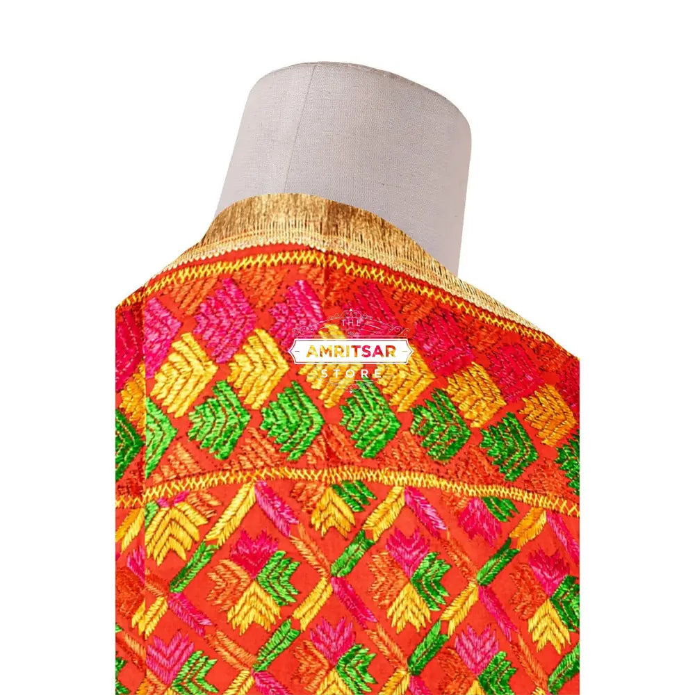 Hand Embroidered Phulkari Dupattas Online & Handmade Dupatta With Different Design By The Amritsar Store - The Amritsar Store