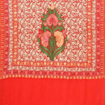 Women's Red Kashmiri Stole – Multicolor Aari Embroidered Floral Jaal | The Amritsar Store - The Amritsar Store