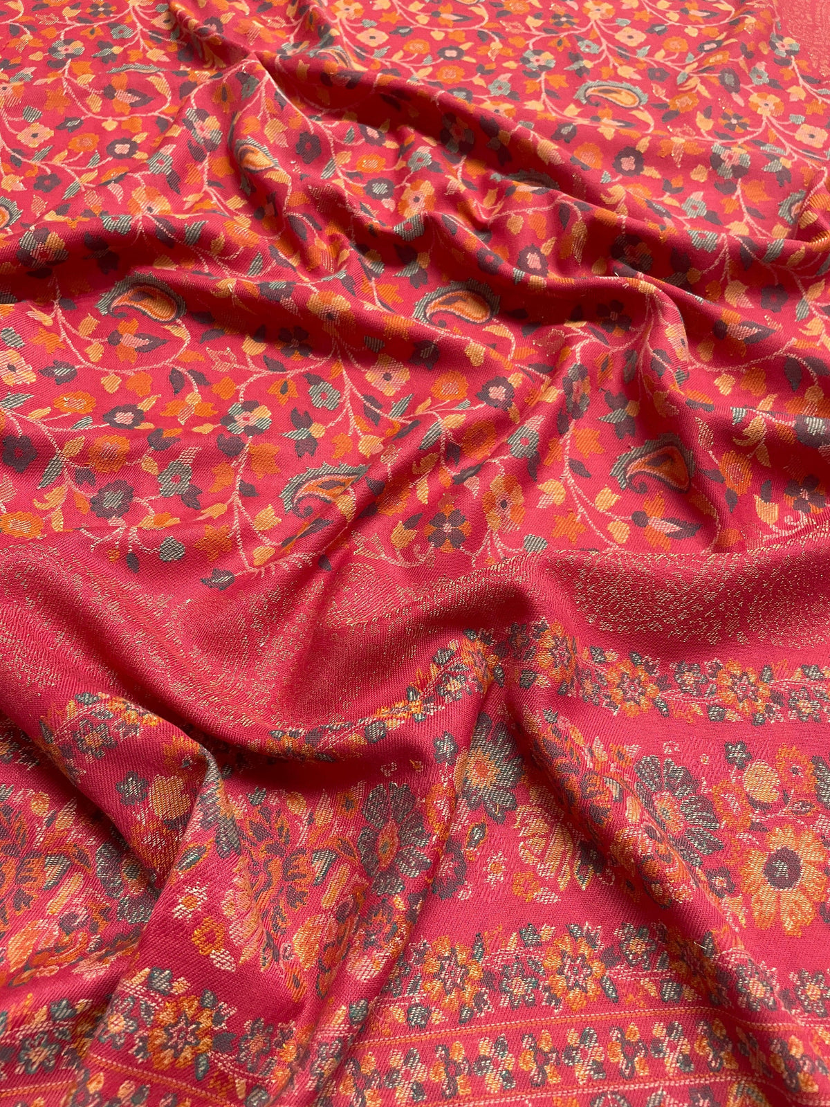Women's Kashmiri Jaal Shawl – Intricate Paisley & Floral Weave Designer Wrap | The Amritsar Store - The Amritsar Store