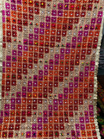 Handmade Full Jaal Heavy Embroidery Thread and Mirror Work Phulkari Dupatta By The Amritsar Store - The Amritsar Store