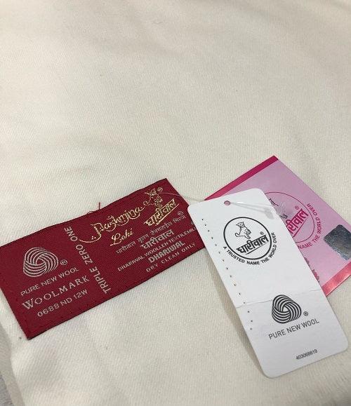 Pashmina Meditation Prayer Shawl For Men, Woolen Cashmere Handmade Handwoven Cream Unisex Wrap Shawl For Men Pashmina 0001 by Dhariwal. Unisex - The Amritsar Store