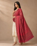 Women's Kashmiri Jaal Shawl – Intricate Paisley & Floral Weave Designer Wrap | The Amritsar Store - The Amritsar Store