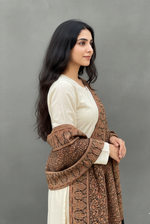 The Amritsar Store Jaal Weave Shawl with intricate paisley motifs in traditional Kashmiri design