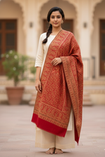 "The Amritsar Store Fine Wool Jaal Weave Shawl – Intricate Paisley Design