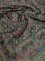 Women's Shawl Black Kashmiri Kani – Paisley & Floral Jaal Designer Wrap | The Amritsar Store - The Amritsar Store
