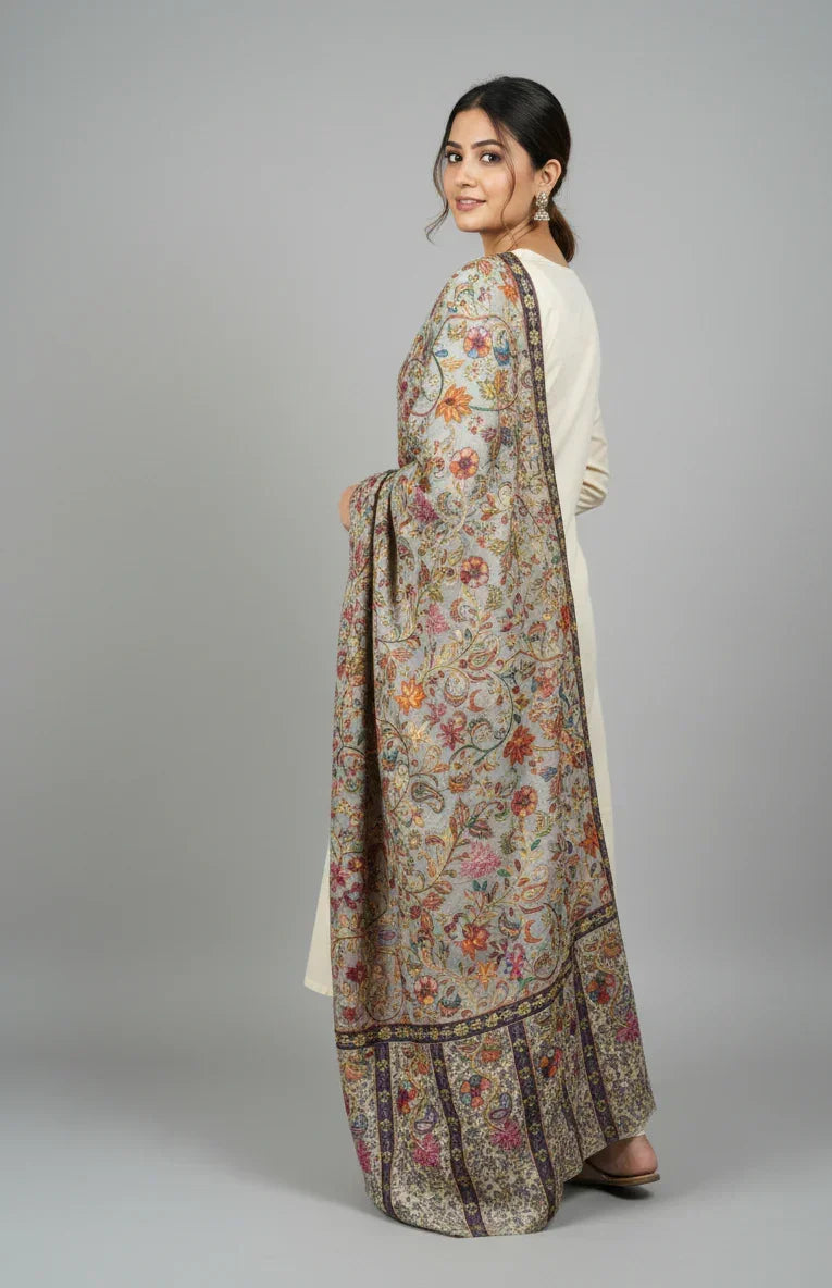 Women's Kalamkari Fine Wool Stole – Traditional Designer Wrap | The Amritsar Store - The Amritsar Store