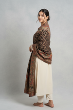 The Amritsar Store Kani Shawl with Zari work – Mughal Darbaar scene, reversible traditional Kashmiri weave