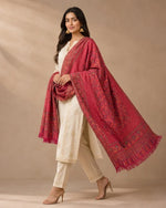 Women's Kashmiri Jaal Shawl – Intricate Paisley & Floral Weave Designer Wrap | The Amritsar Store - The Amritsar Store