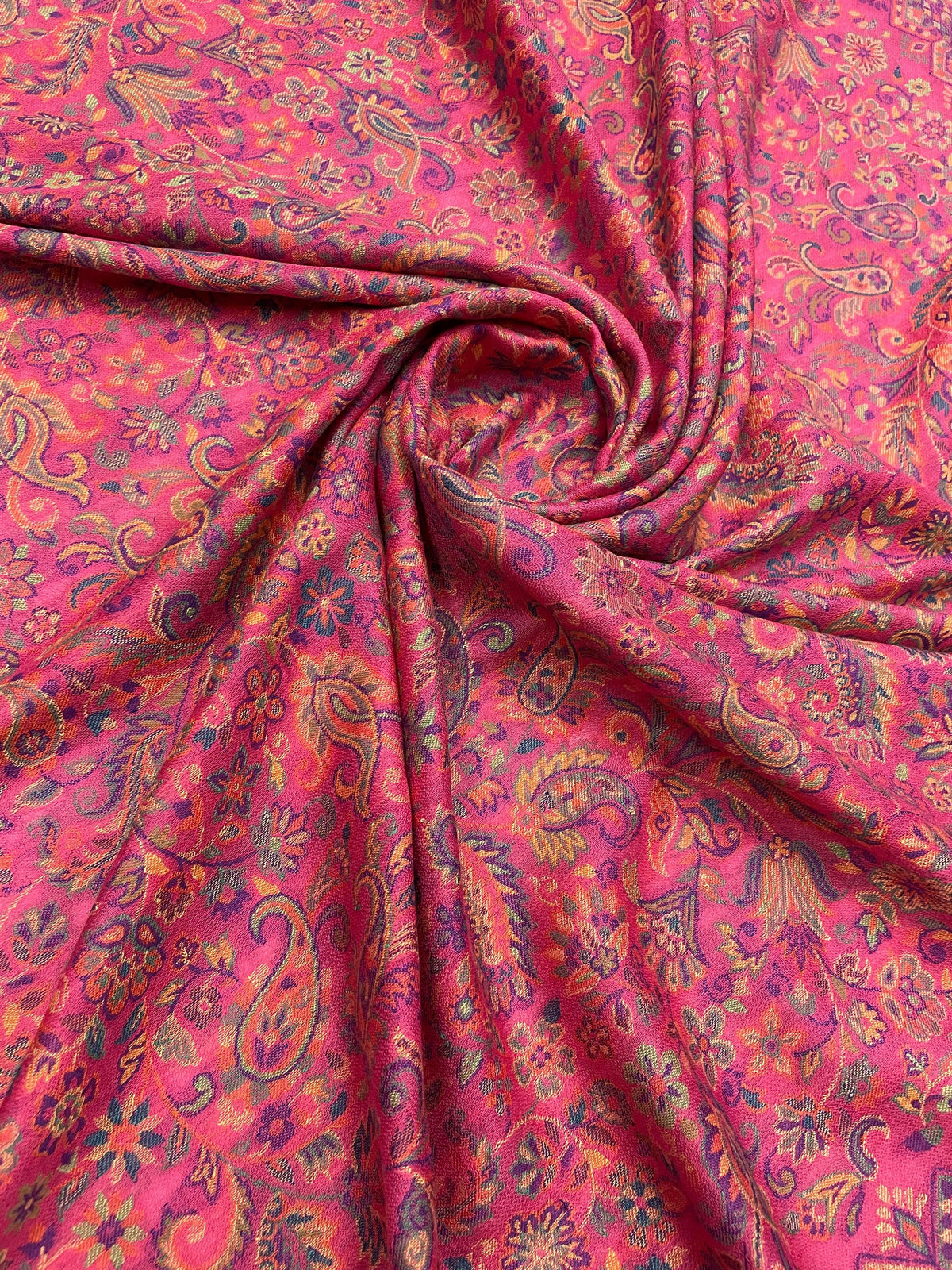 Women's Magenta Kashmiri Jaal Shawl – Multicolor Paisley & Floral Weave | The Amritsar Store - The Amritsar Store