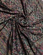 Women's Shawl Black Kashmiri Kani – Paisley & Floral Jaal Designer Wrap | The Amritsar Store - The Amritsar Store